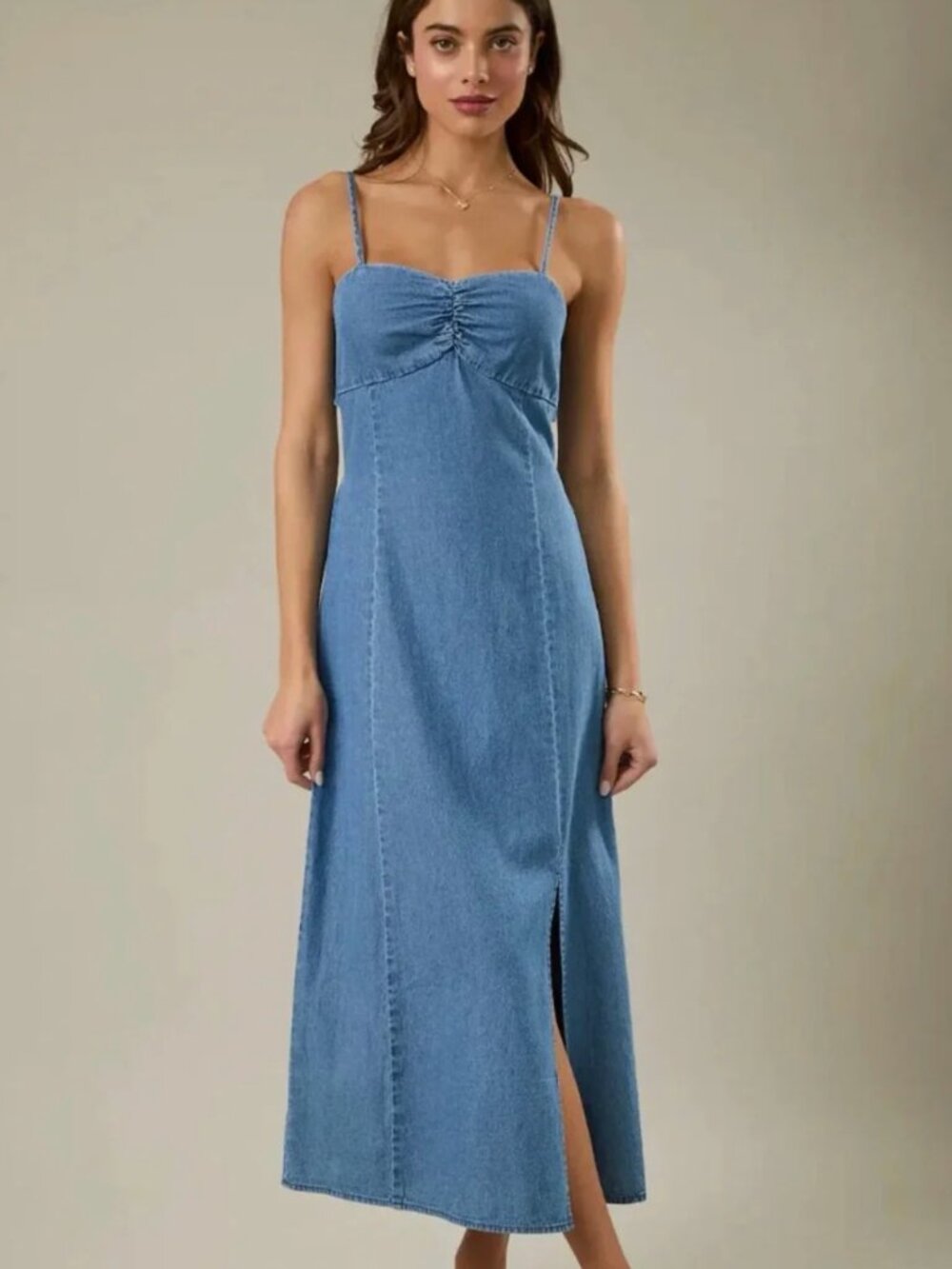 Sunday Edition Denim Summer Maxi Dress, size Medium, NWT - Picture 2 of 6